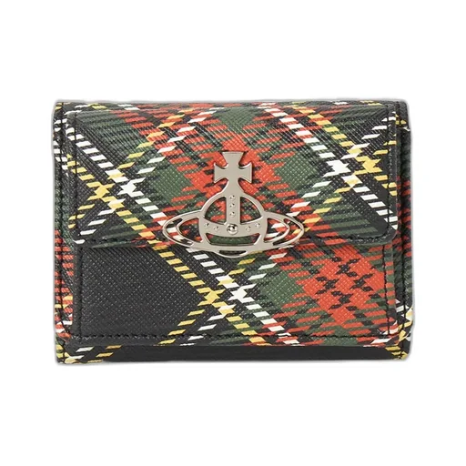 Tartan-Print Orb Wallet