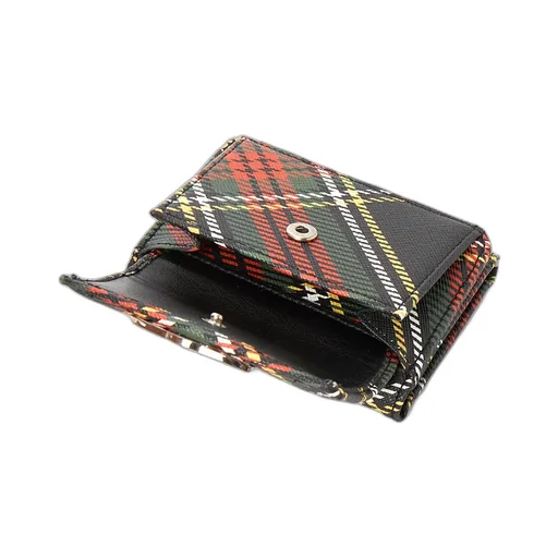Tartan-Print Orb Wallet