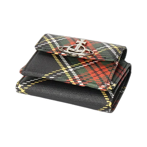 Tartan-Print Orb Wallet