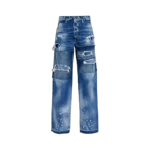 Dsquared2 Distressed Straight-Leg Jeans