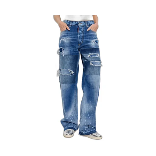 Dsquared2 Distressed Straight-Leg Jeans