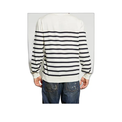 Dsquared2 Logo Embroidered Striped Knit Polo Shirt