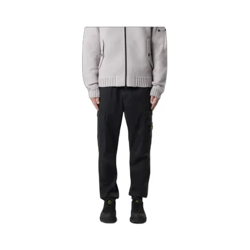 Stone Island Logo Patch Straight-Leg Trousers