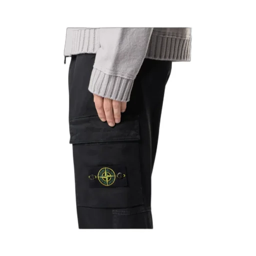 Stone Island Logo Patch Straight-Leg Trousers