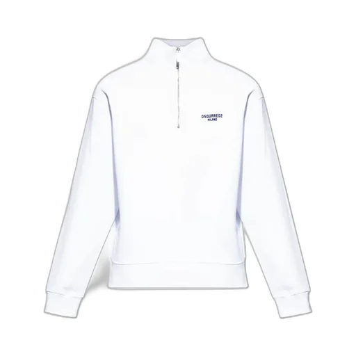 Dsquared2 Stand Up Collar Half-Zip Sweatshirt