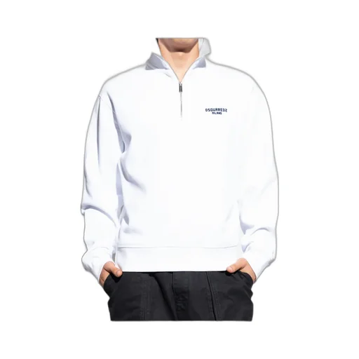 Dsquared2 Stand Up Collar Half-Zip Sweatshirt