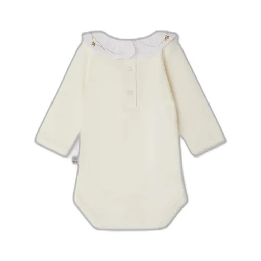 June Organic Cotton Daisy Embroidered Collar Bodysuit