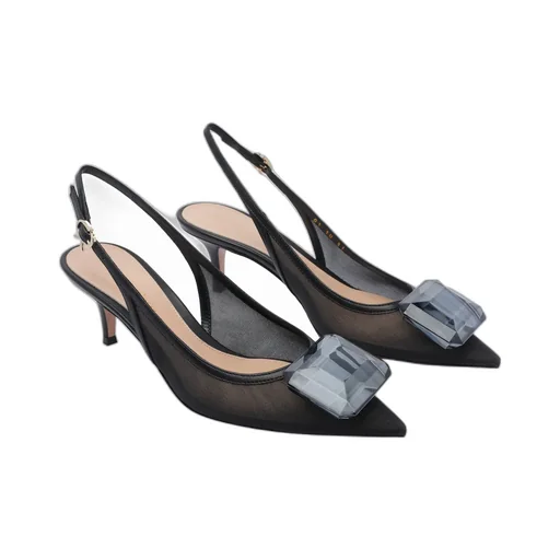 Gianvito Rossi Pointed-Toe Slingback Pumps
