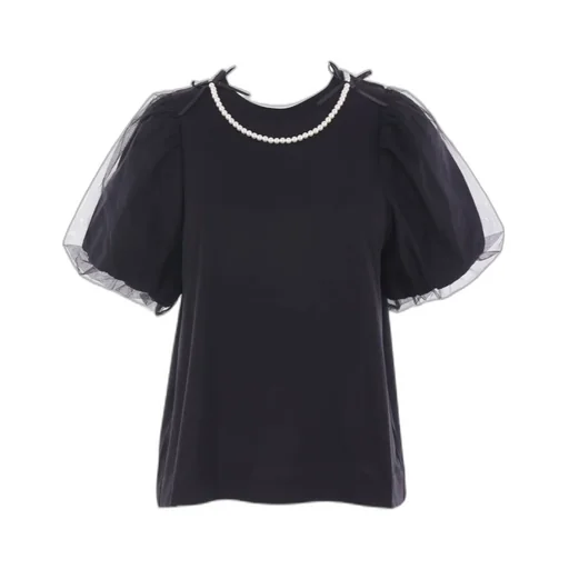 Simone Rocha Embellished Tulle Detailed Top