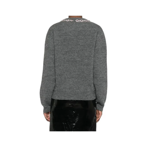 Jewel-Embellished Ribbed Sweater