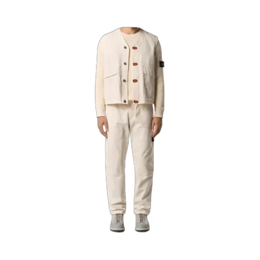 Vest With Button Fastening And Rubber Patches