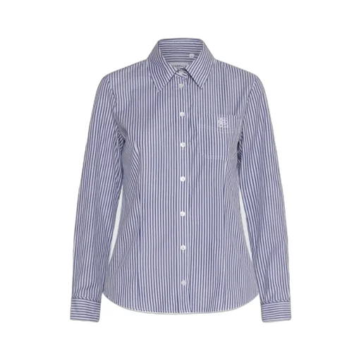 Feminine Cotton Shirt - Navy