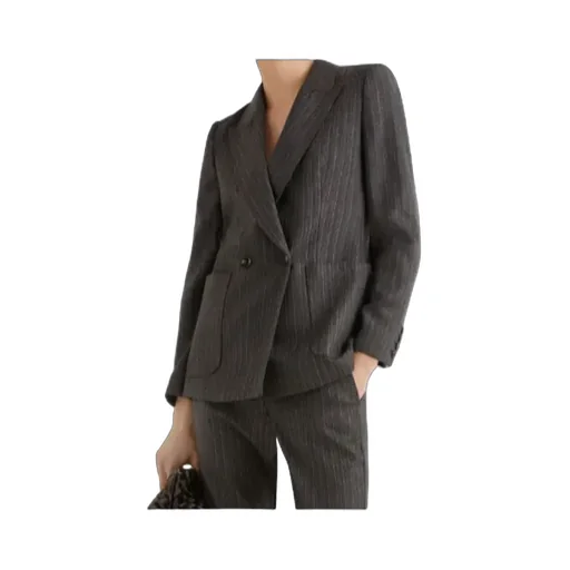Double-Breasted Pure Wool Blazer
