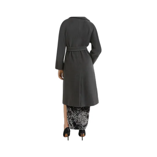 Double-Breasted Beaver Cloth Coat - Melange Grey