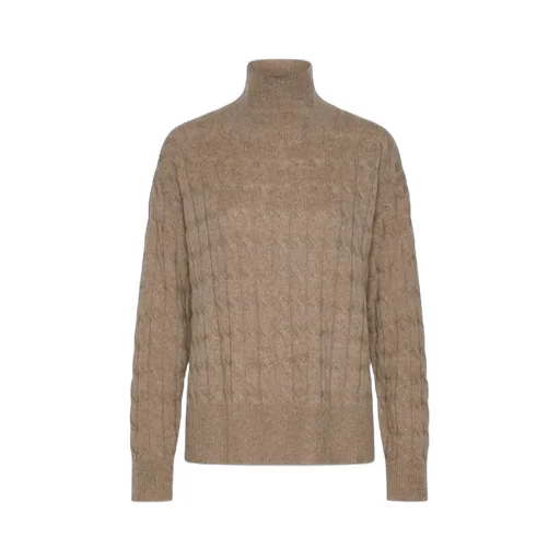 Cashmere-Blend Mock Polo-Neck Sweater - Mud