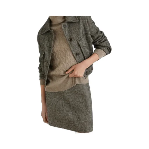 Cashmere-Blend Mock Polo-Neck Sweater - Mud