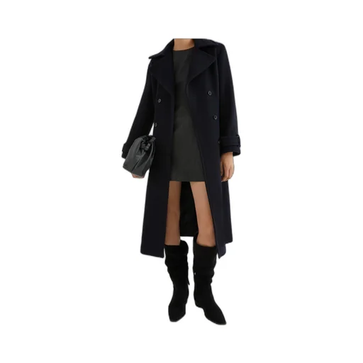 Double-Breasted Coat With Tab Detail