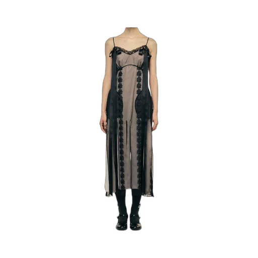 Simone Rocha Layered Ribbon Daisy Chain Multi Slit Dress