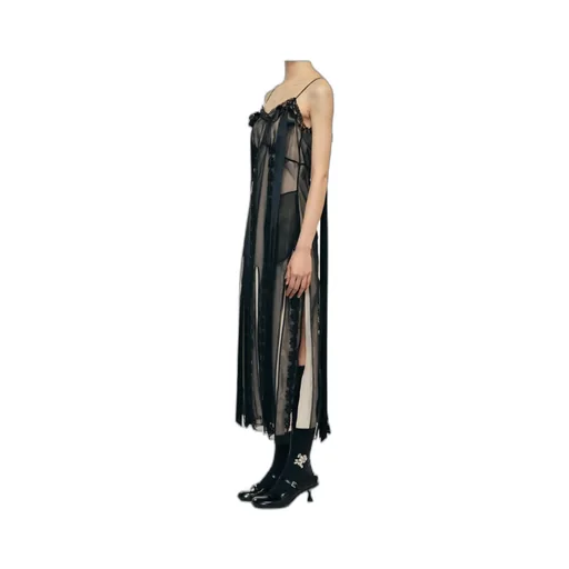 Simone Rocha Layered Ribbon Daisy Chain Multi Slit Dress