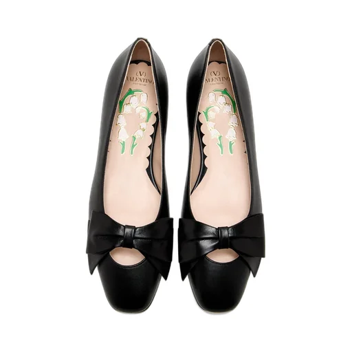 Valentino Bowow Round Toe Slip-On Ballet Flats