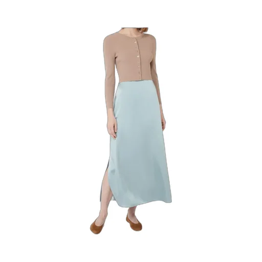 Satin Calf-Length Skirt