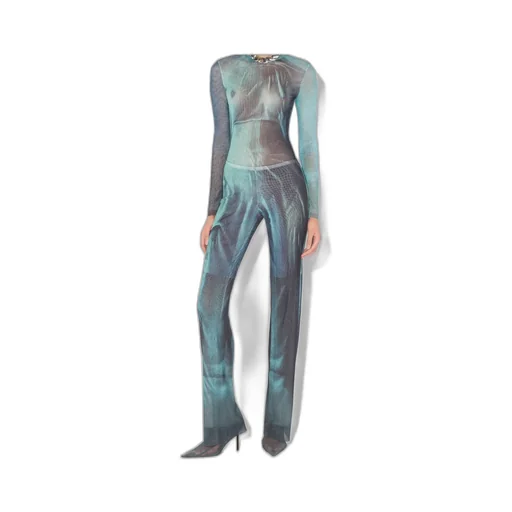 Abstract-Print Trousers