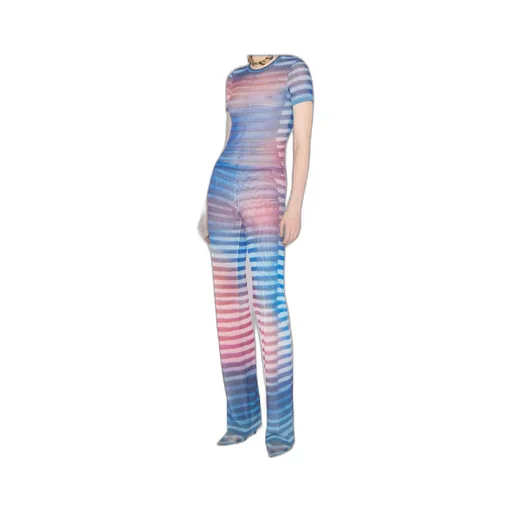 Striped Mesh Top