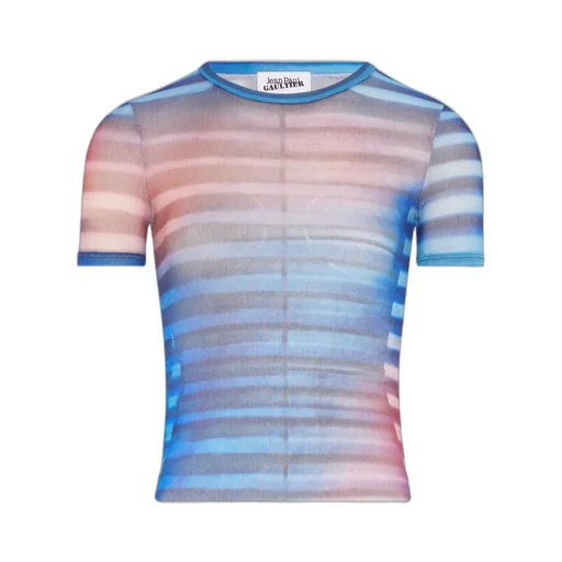 Striped Mesh Top