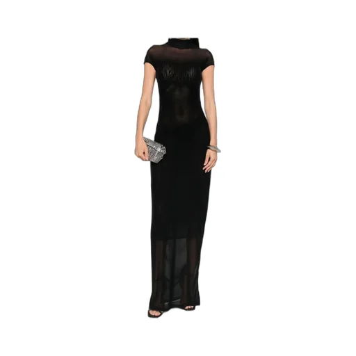Mesh-Panelled Maxi Dress