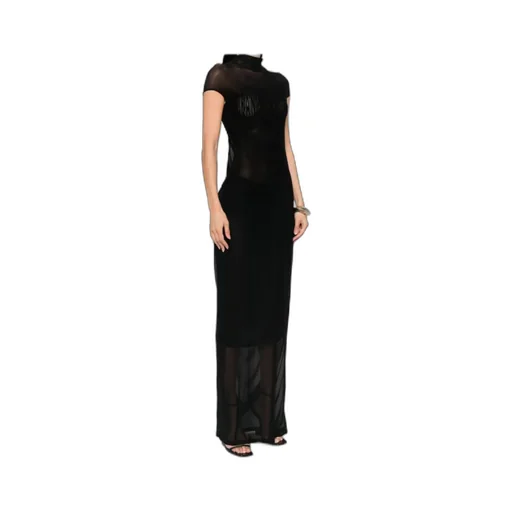 Mesh-Panelled Maxi Dress