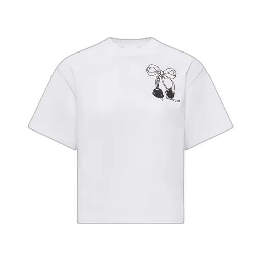 Embroidered Cherry Logo Cotton T-Shirt