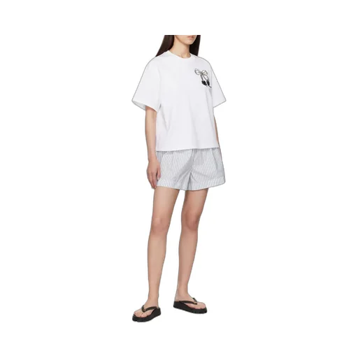 Embroidered Cherry Logo Cotton T-Shirt
