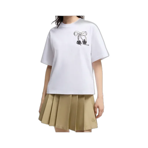 Embroidered Cherry Logo Cotton T-Shirt