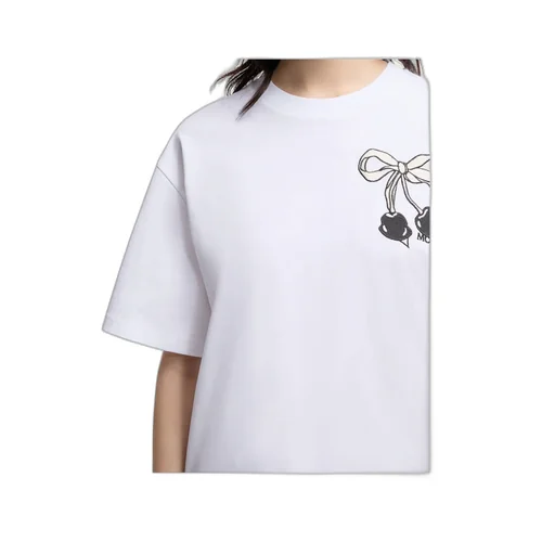 Embroidered Cherry Logo Cotton T-Shirt