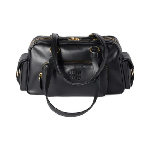 Pocket Nappa Leather Top-Handle Bag