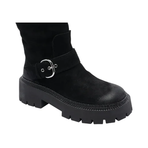 Vic Matie Buckle Detailed Round-Toe Boots