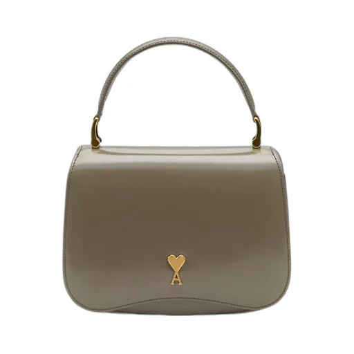 Ami Paris Logo Plaque Foldover Top Shoulder Bag