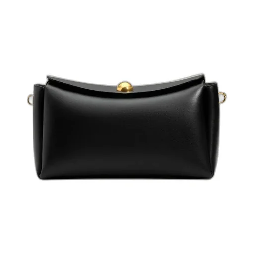 Black Smooth Leather Carrousel Medium Bag