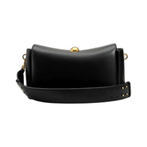 Black Smooth Leather Carrousel Medium Bag