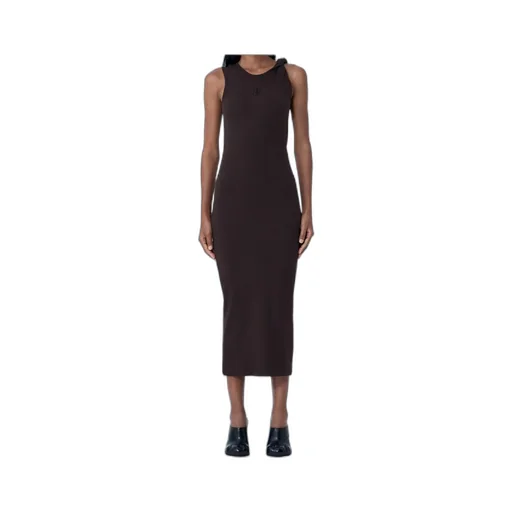 Jw Anderson Twisted Strap Ribbed Sleeveless Dress