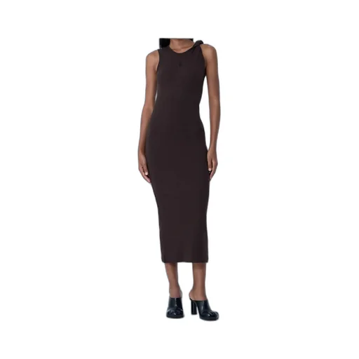 Jw Anderson Twisted Strap Ribbed Sleeveless Dress