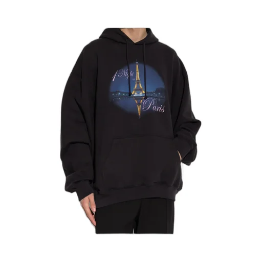 Night In Paris-Print Hoodie