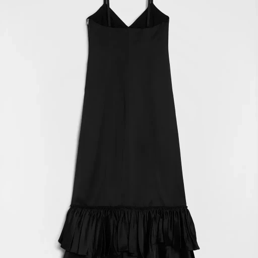Silk Blend Ruffle Dress