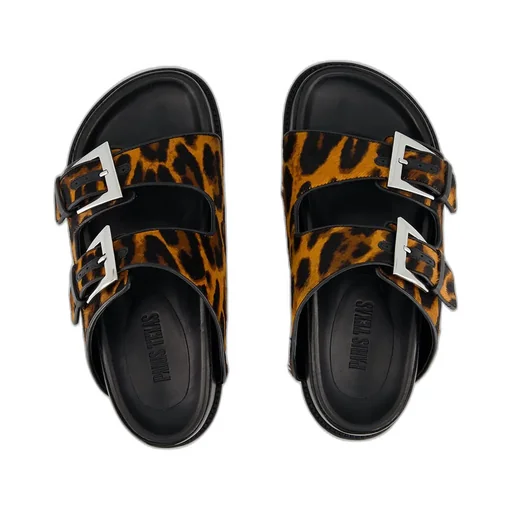 Leopard-Print Flat Sandals