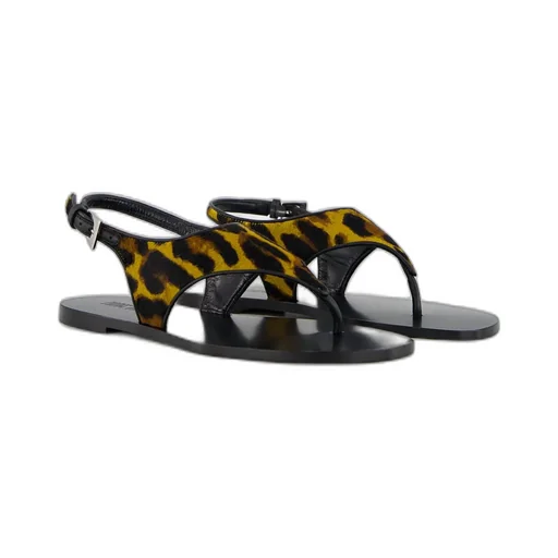 Leopard-Print Flat Sandals