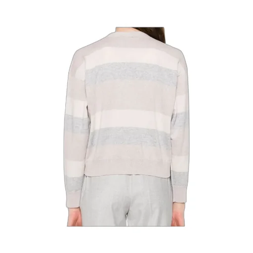 Peserico Striped Button-Front Cardigan
