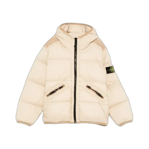 Stone Island Junior Logo Patch Hooded Down Jacket