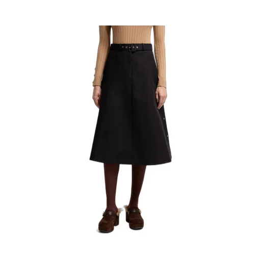 Moncler Logo Patch A-Line Midi Skirt