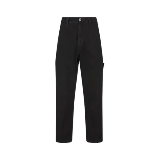 Stone Island Logo Patch Loose Fit Trousers