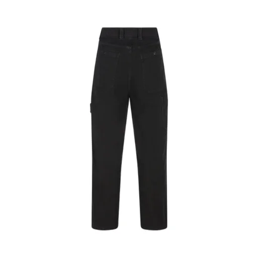 Stone Island Logo Patch Loose Fit Trousers